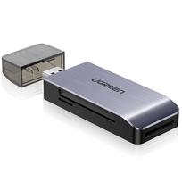 sd korteliu usb adapteris - UGREEN USB Adapter 4 in1 card reader SD + microSD (silver) - 2 nuotrauka