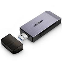 sd korteliu usb adapteris - UGREEN USB Adapter 4 in1 card reader SD + microSD (silver) - 3 nuotrauka