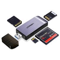 sd korteliu usb adapteris - UGREEN USB Adapter 4 in1 card reader SD + microSD (silver) - 4 nuotrauka