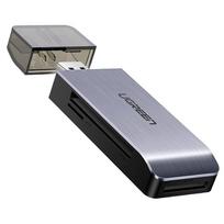 sd korteliu usb adapteris - UGREEN USB Adapter 4 in1 card reader SD + microSD (silver) - 5 nuotrauka