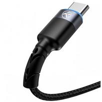 type c to type c laidas 2m - Tellur Data cable, USB to Type-C, LED, Nylon Braided, 1.2m black - 3 nuotrauka