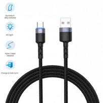 type c to type c laidas 2m - Tellur Data cable, USB to Type-C, LED, Nylon Braided, 1.2m black - 4 nuotrauka
