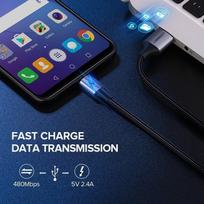 usb micro 0.5m - Ugreen Micro USB Cable QC 3.0 2.4A, 1.5m Black - 3 nuotrauka