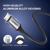 usb micro 0.5m - Ugreen Micro USB Cable QC 3.0 2.4A, 1.5m Black - 7 nuotrauka