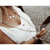 iphone 7 deklas - Lookabe Necklace, skirtas iPhone 7/8+, gold nude (loo007) - 7 nuotrauka