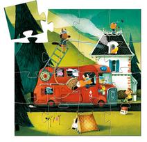 delione automobilis - Djeco Silhouette Puzzle The Fire Truck DJ07269 - 2 nuotrauka
