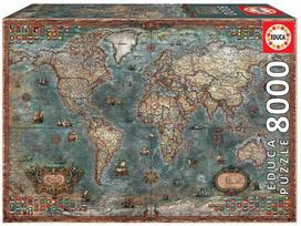 pasaulio zemelapis puzzle - Dėlionė EDUCA 8000 ISTORINIS PASAULIO ŽEMĖLAPIS - 1 nuotrauka