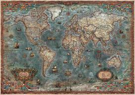 pasaulio zemelapis puzzle - Dėlionė EDUCA 8000 ISTORINIS PASAULIO ŽEMĖLAPIS - 2 nuotrauka