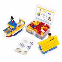 zvejo rinkinys - Q-Bricks rinkinys - Žvejo namelis+Taupyklė, 207 vnt - 1 nuotrauka