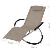 Lauko saulės gultas, taupe spalvos, plienas, geometrinių formų