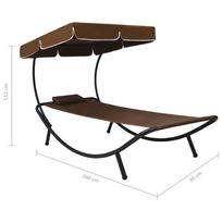 Gultas VLX Outdoor Lounge Bed With Canopy 48078, rudas
