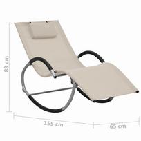 Gultas VLX Sun Lounger w/ Cushion 47789, kreminės spalvos