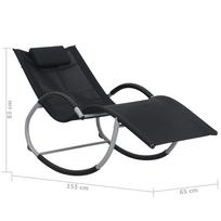 Gultas VLX Sun Lounger w/ Cushion 47788, juodas