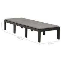 saules gultai plastiko - Gultas VLX Sun Lounger w/ Cushion 315829, juodas - 1 nuotrauka