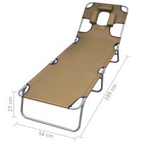 Gultas VLX Folding Sun Lounger 44296, smėlio