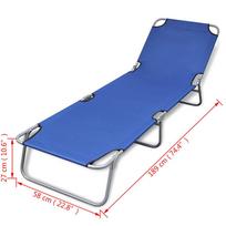 Gultas VLX Folding Sun Lounger 41477, mėlynas