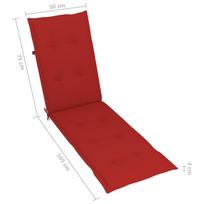 Gultas VLX Solid Acacia Wood 3064020, raudonas, 167 cm x 56 cm x 75 cm