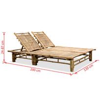 Gultas VLX 2-Person 43715, rudas, 200 cm x 130 cm x 24 - 87 cm