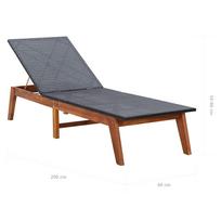 Gultas VLX Sun Lounger w/ Cushion 45990, rudas/juodas