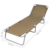 Gultas VLX Folding Sun Lounger 44294, rudas/pilkas