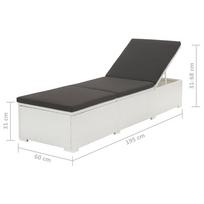 Gultas VLX Sun Lounger w/ Cushion 43951, baltas