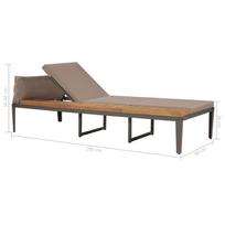 Gultas VLX Sun Lounger w/ Cushion 44249, rudas