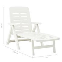 Gultas VLX Folding Sun Lounger 48754, baltas