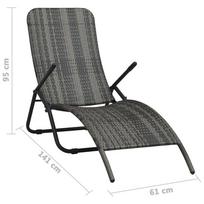 Gultas VLX Folding Sun Lounger 48128, pilkas