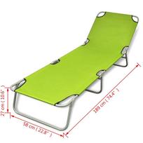 Gultas VLX Folding Sun Lounger 41480, žalias