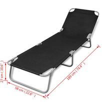 Gultas VLX Folding Sun Lounger 41478, juodas