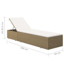 Gultas VLX Sun Lounger 310147, kreminės spalvos