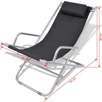 Gultas VLX Sun Lounger 42936, juodas