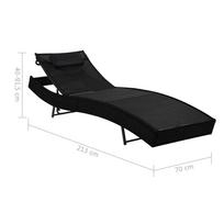 Gultas VLX Sun Lounger 44717, juodas