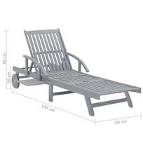 Gultas VLX Sun Lounger 45939, pilkas