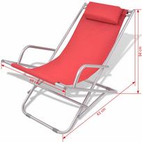 Gultas VLX Sun Lounger 42937, raudonas