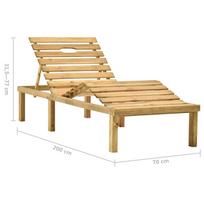 Gultas VLX Sun Lounger 315396, rudas