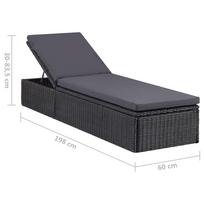 Gultas VLX Sun Lounger 310148, pilkas