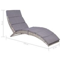 Gultas VLX Folding Sun Lounger, pilkas, 159 cm x 57 cm x 76 cm