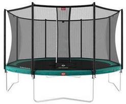 BERG Favorit - 430 cm, žalias, su saugos tinklu Comfort