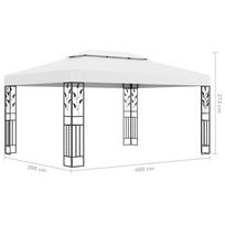 Pavėsinė su dvigubu stogu, baltos spalvos, 3x4m