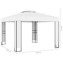 Pavėsinė su dvigubu stogu, 3x3m, kreminės spalvos