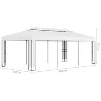 Pavėsinė su dvigubu stogu, 3x6m, kreminės spalvos