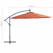 Gembės form. saulės skėtis su alium. stulp., 350 cm, ter. sp.