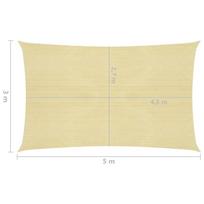 Uždanga nuo saulės, smėlio spalvos, 3x5m, HDPE, 160g/m