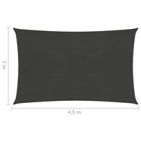 Uždanga nuo saulės, antracito spalvos, 2,5x4m, HDPE, 160g/m