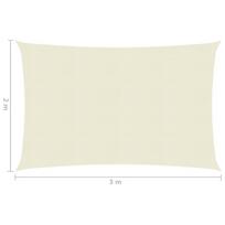 Uždanga nuo saulės, kreminės spalvos, 2x3m, HDPE, 160g/m