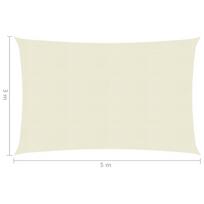 Uždanga nuo saulės, kreminės spalvos, 3x5m, HDPE, 160g/m