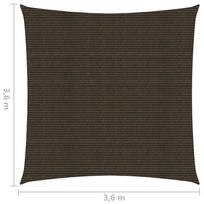 Uždanga nuo saulės, rudos spalvos, 3,6x3,6m, HDPE, 160g/m