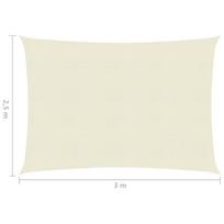 Uždanga nuo saulės, kreminės spalvos, 2,5x3m, HDPE, 160g/m