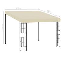 Prie sienos montuojama pavėsinė, kreminė, 3x3m, audinys